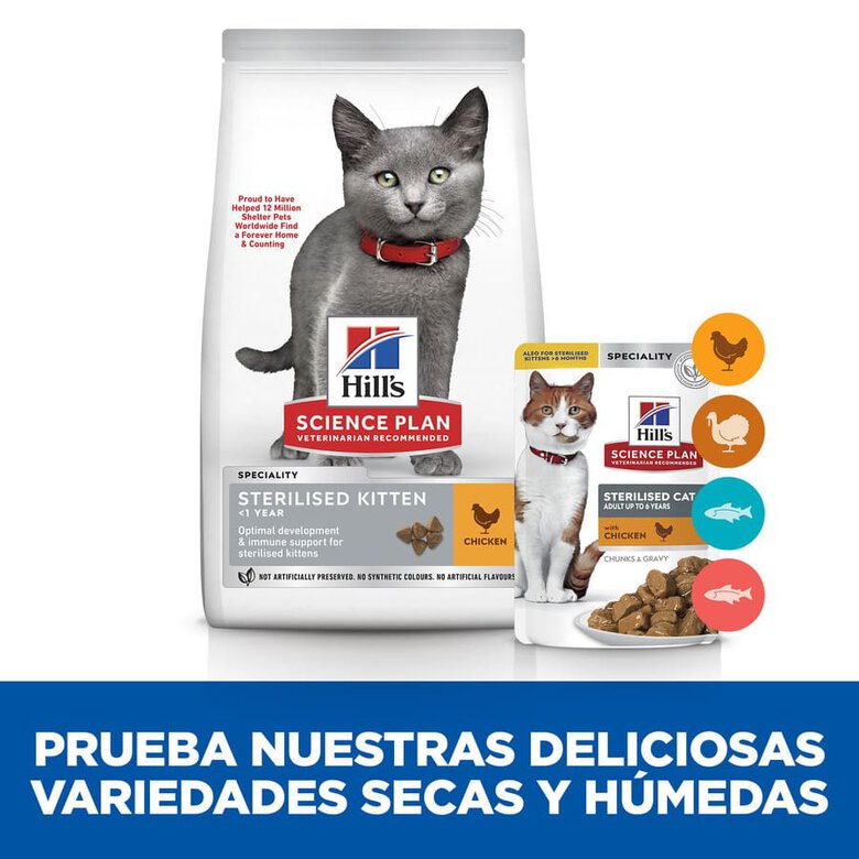 Hill’s Science Plan Sterilised Kitten Pollo pienso para gatos, , large image number null